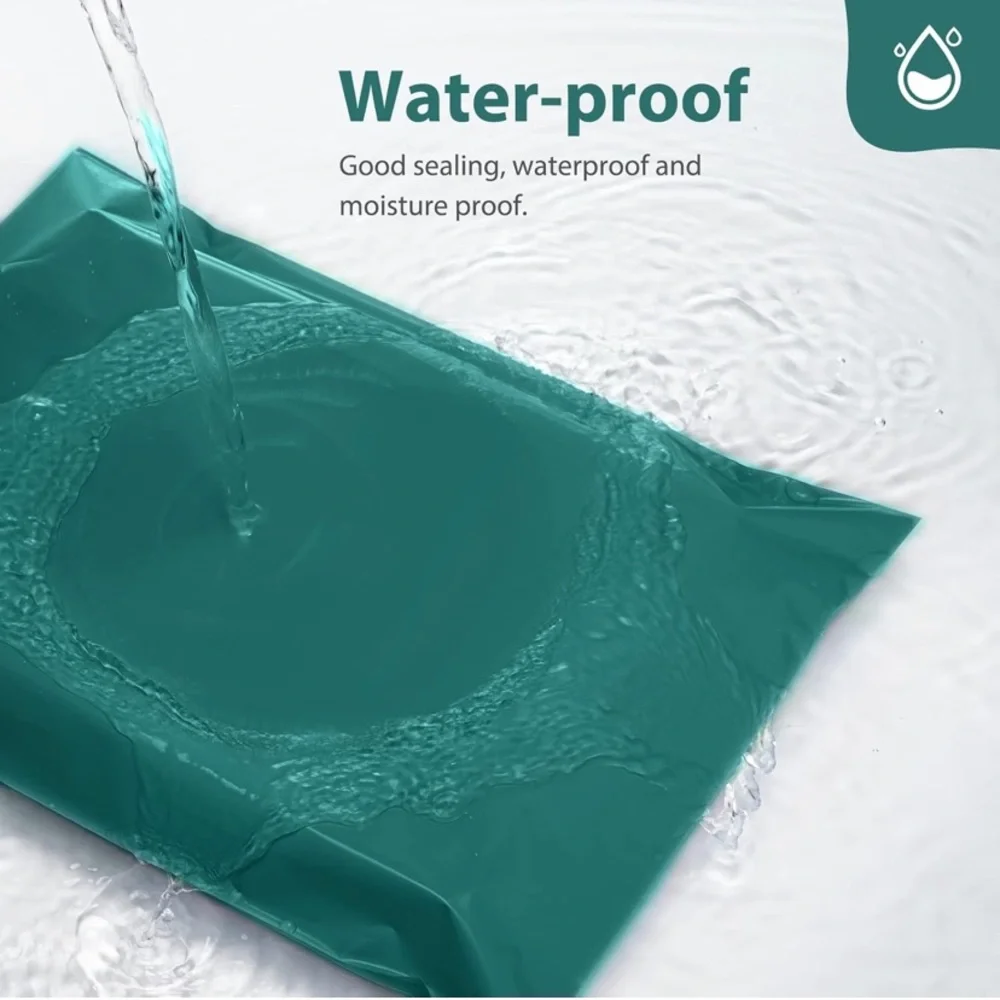 20 - 12” x 15.5” Forest Green Poly Bags